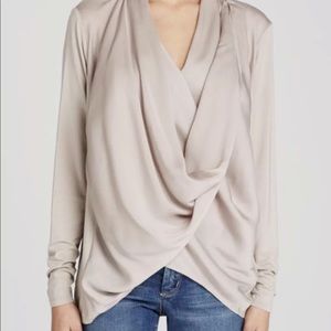 Lysee Taupe Drapey wrap/jacket in modal/polyester.